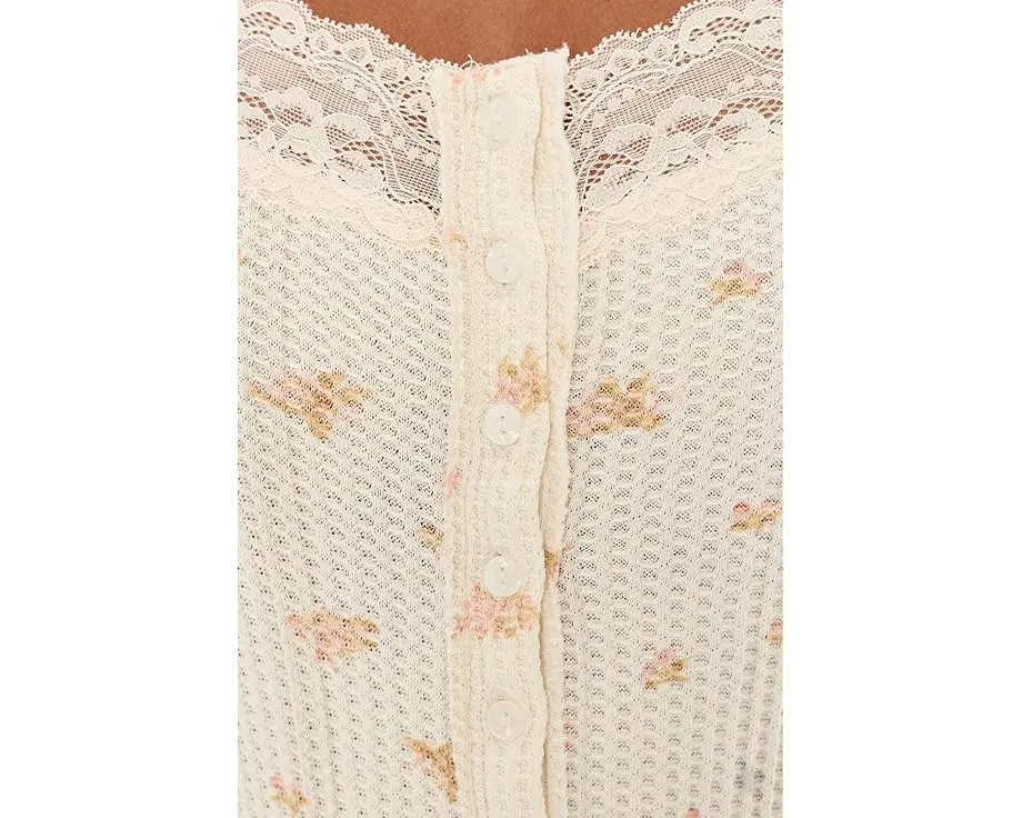 Кардиган Let's Party Cardi-Print с кружевной отделкой и квадратным вырезом Free People