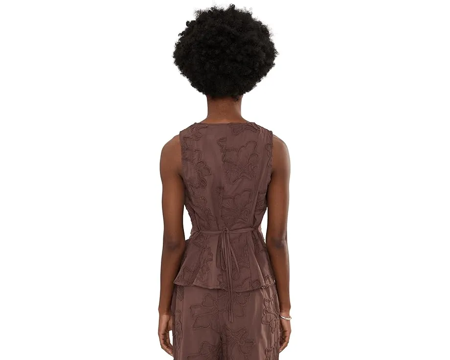 Топ майка на пуговицах V-neck Buttondown Tank от Vince Camuto