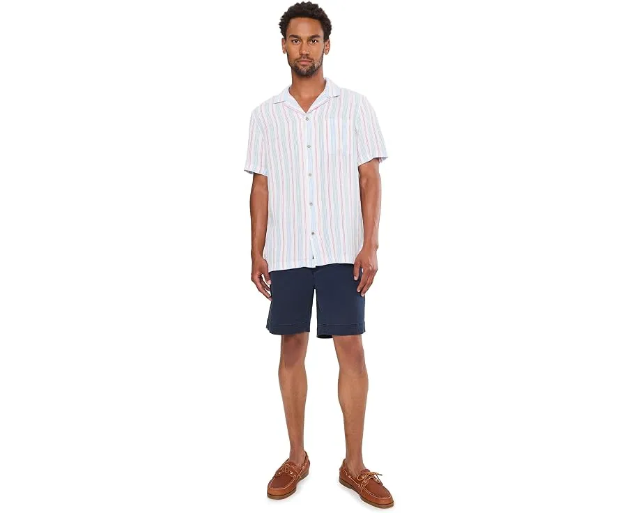 Vineyard Vines рубашка Cabana из текстурированного льна Sparkler Stripe с коротким рукавом