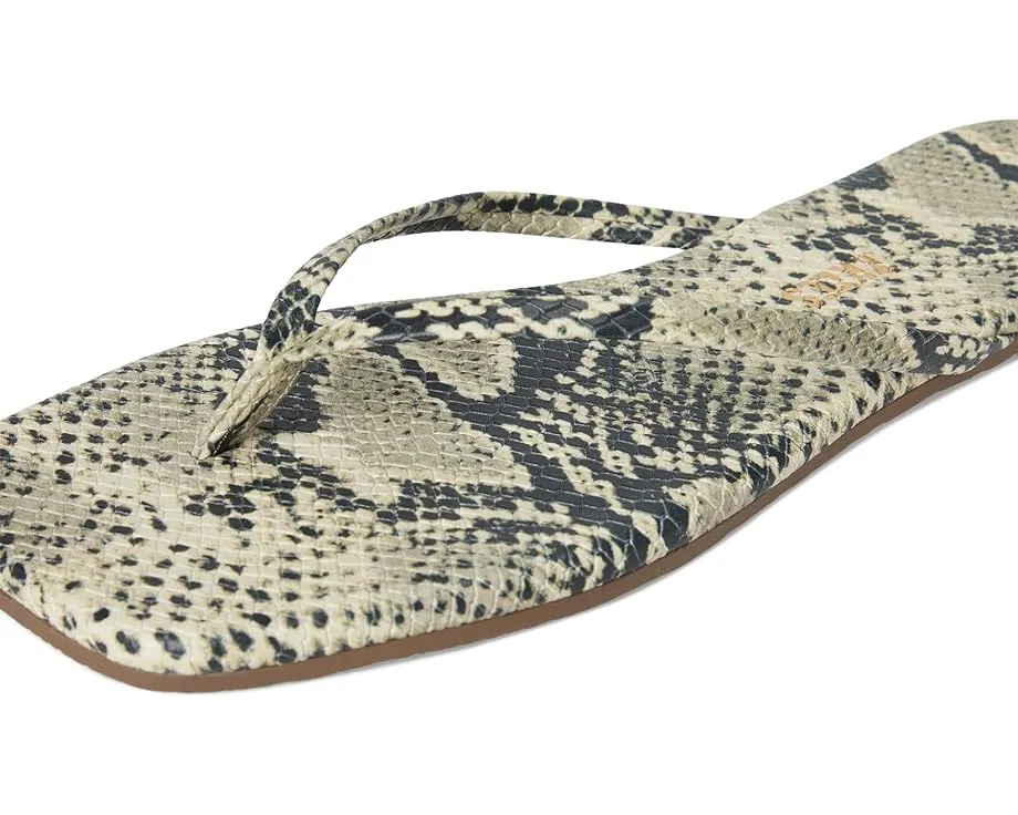 Сандалии TKEES Square Toe Exotics с принтом под кожу змеи