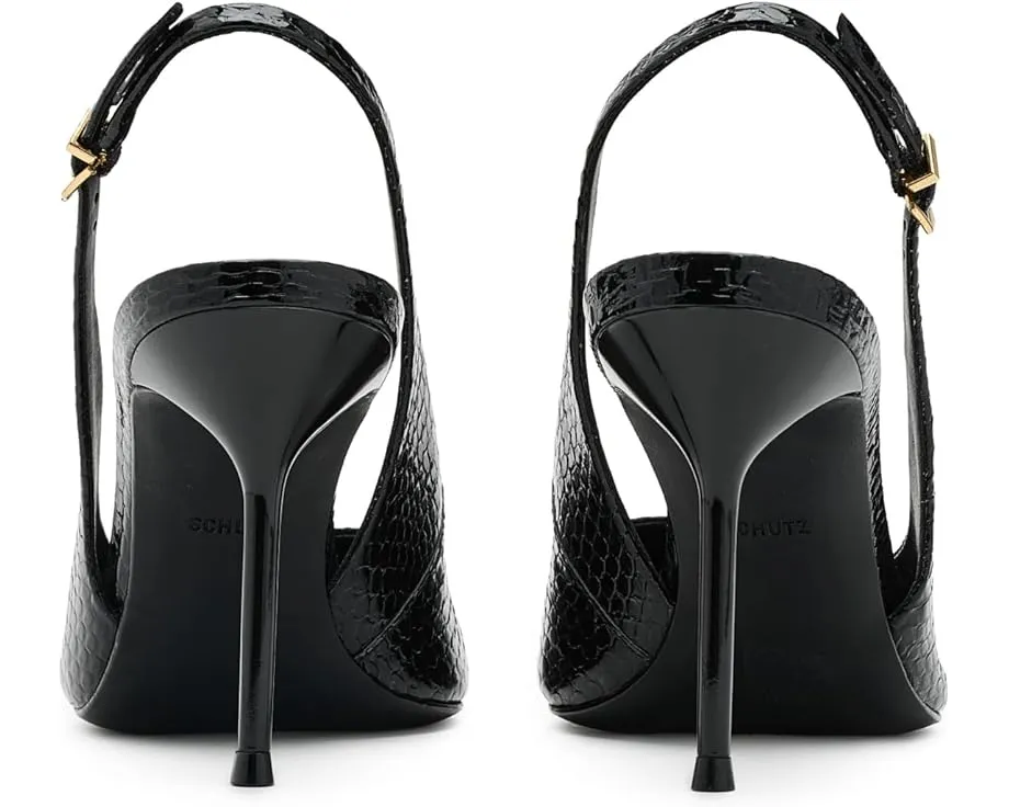 Туфли Schutz Paola на шпильке с крокодиловым принтом и острым носком