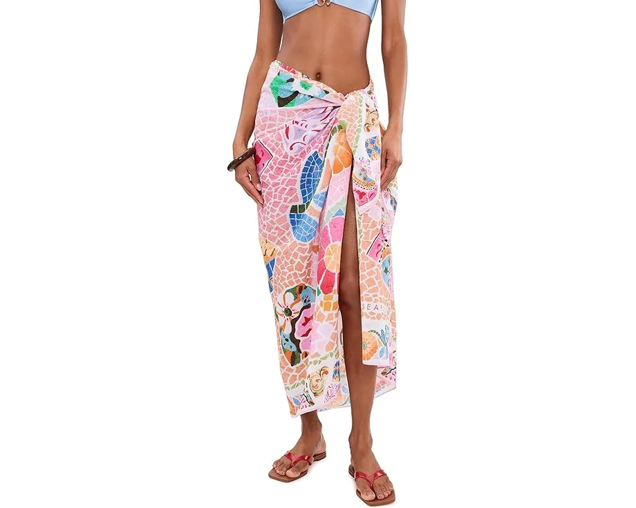 Саронг Seafolly BeachBoheme с эффектным принтом из хлопка