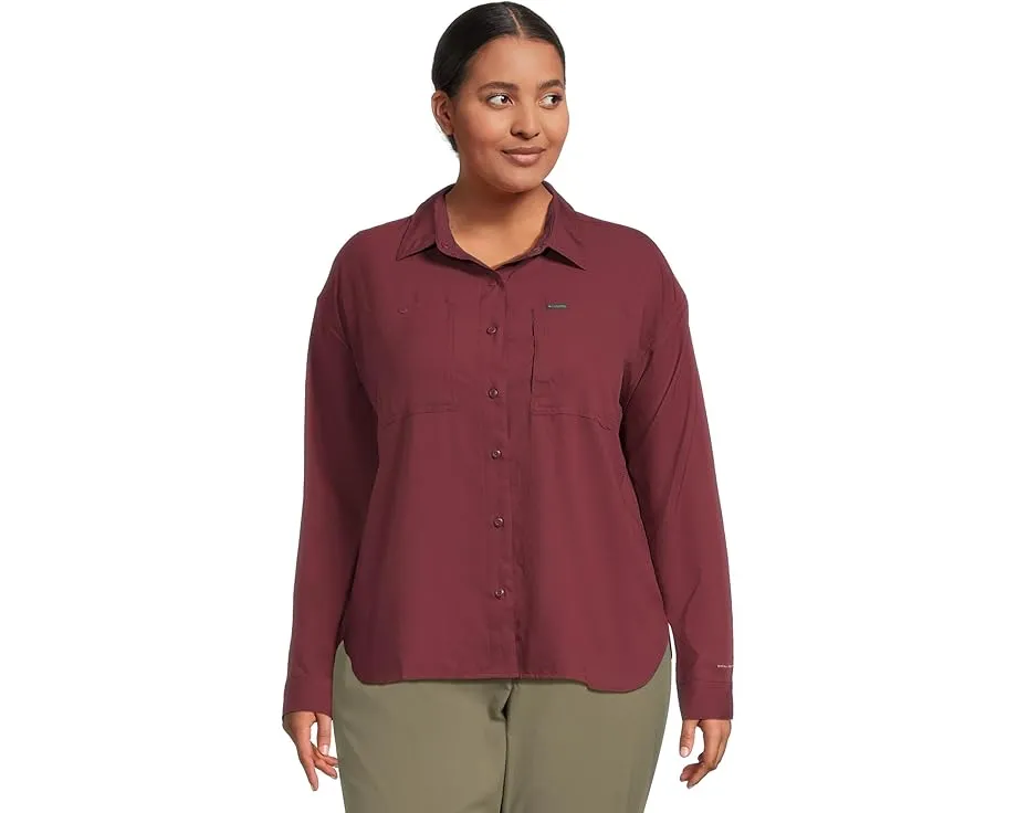 Рубашка Columbia Plus Size Silver Ridge Utility с длинным рукавом и UPF 50