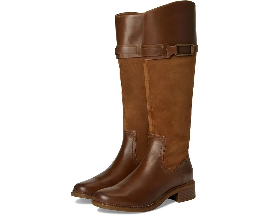 Ботинки до колена Clarks Maye Carly с молнией сбоку и деталью на пряжке