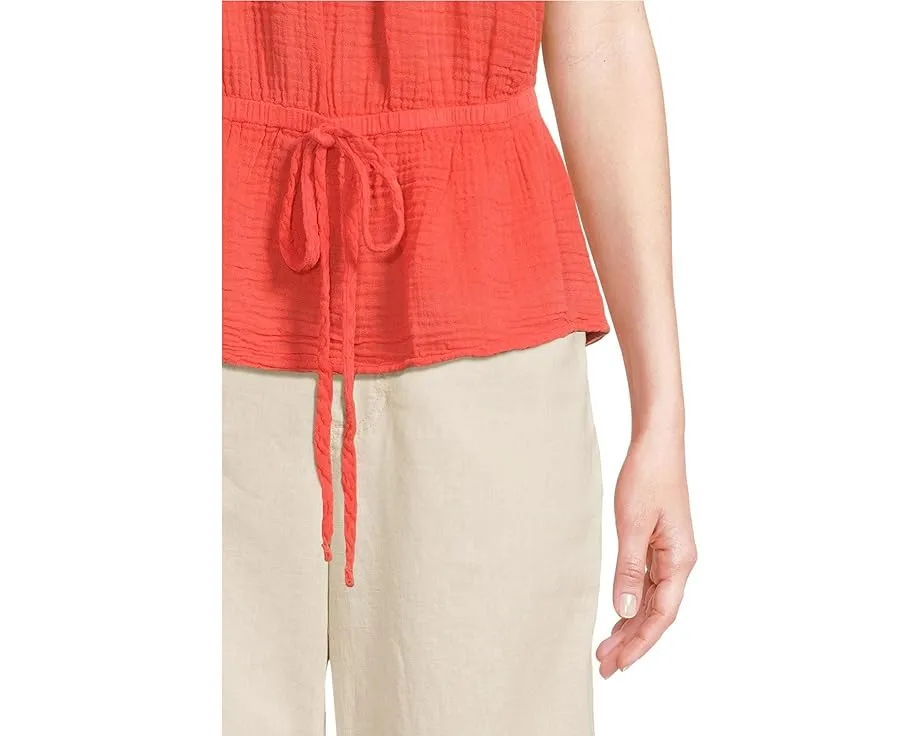 Michael Stars топ с запахом и кружевной отделкой