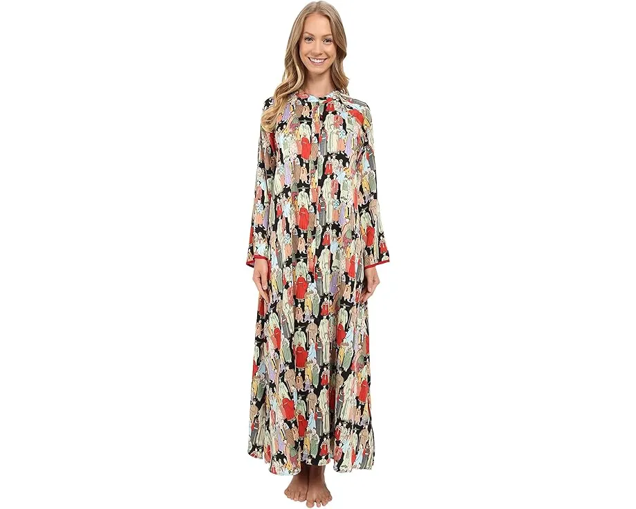 Кафтан Natori Dynasty Zip с азиатским принтом и скрытой молнией