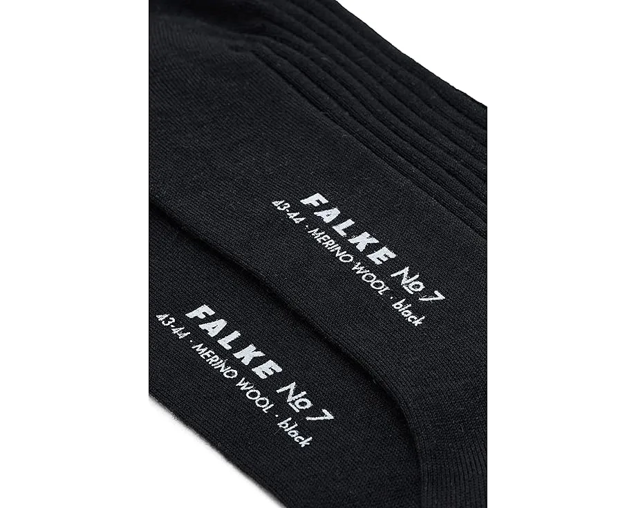 Гольфы до колен No 7 Finest Merino Falke из черной мериносовой шерсти