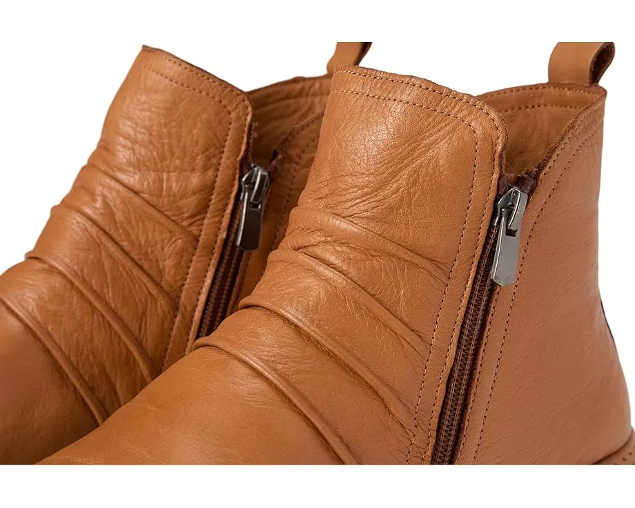 Ботильоны Rosado с двумя молниями и плиссированным верхом из мягкой кожи