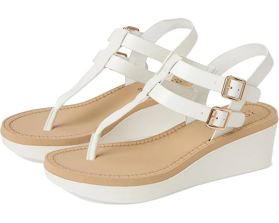 Сандалии Bianca на танкетке с Т-образным ремешком и пряжкой