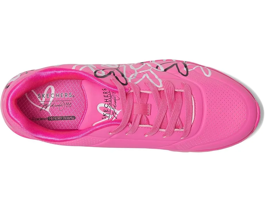 Детские кроссовки Skechers Jgoldcrown Uno Lite Metallic Love с металлическим принтом