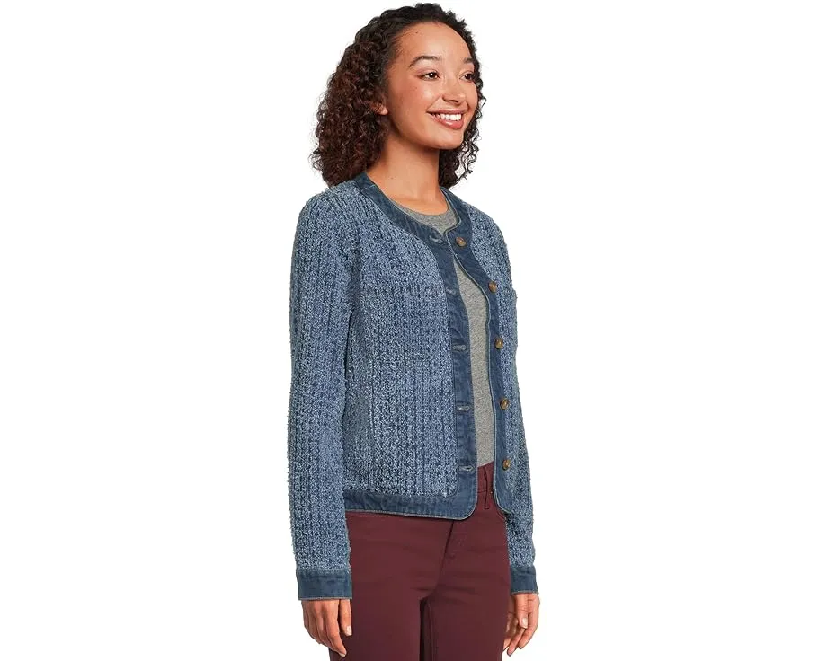 Короткая куртка Tommy Bahama из перфорированного твида и денима с двумя карманами