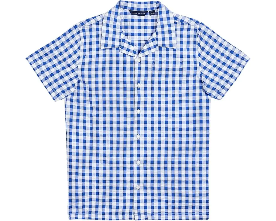 Рубашка Janie and Jack Gingham Cabana в клетку с нагрудным карманом