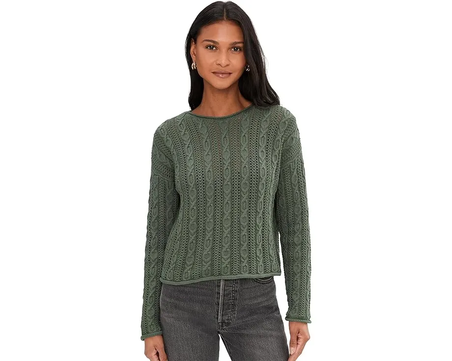 Свитер Brennan Splendid с косой вязкой и округлым вырезом