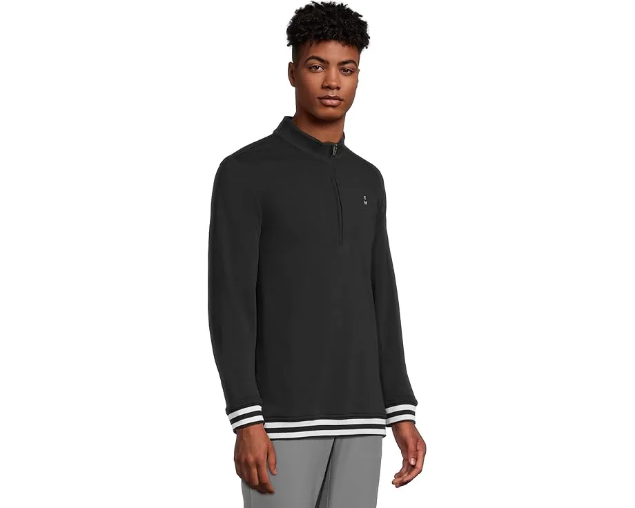 Толстовка TravisMathew Happier Hour 1/4 Zip с логотипом TM и контрастными полосками
