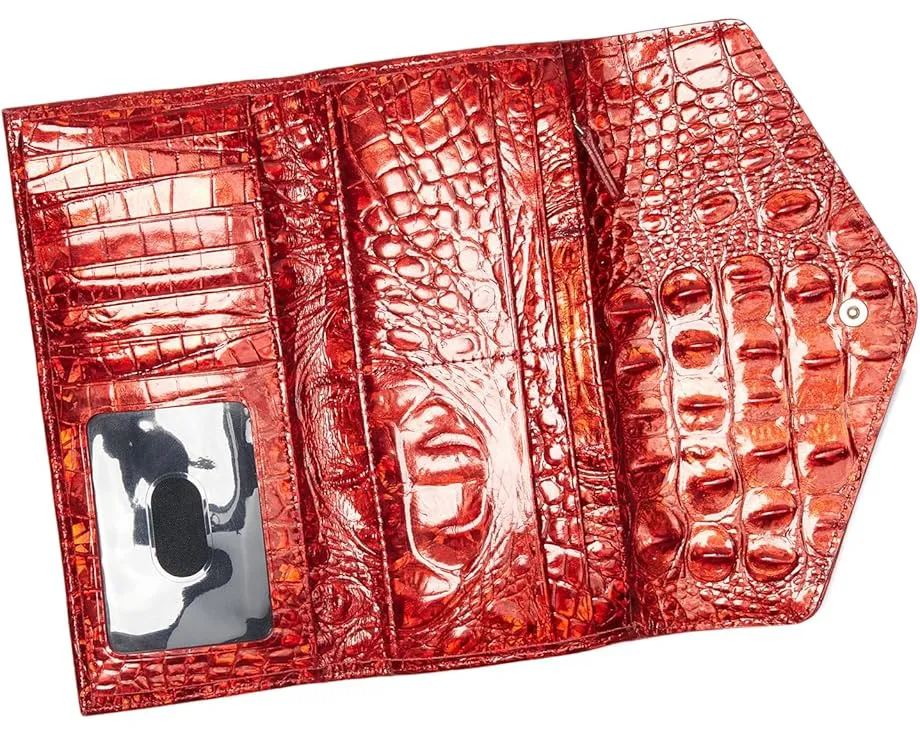 Дорожный кошелек Veronica от Brahmin с металлическим блеском и карманами