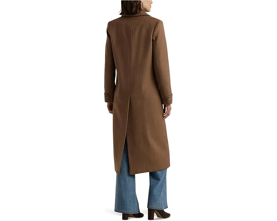 Длинное пальто Lauren Ralph Lauren Maxi Reefer из смеси шерсти с гравированными пуговицами