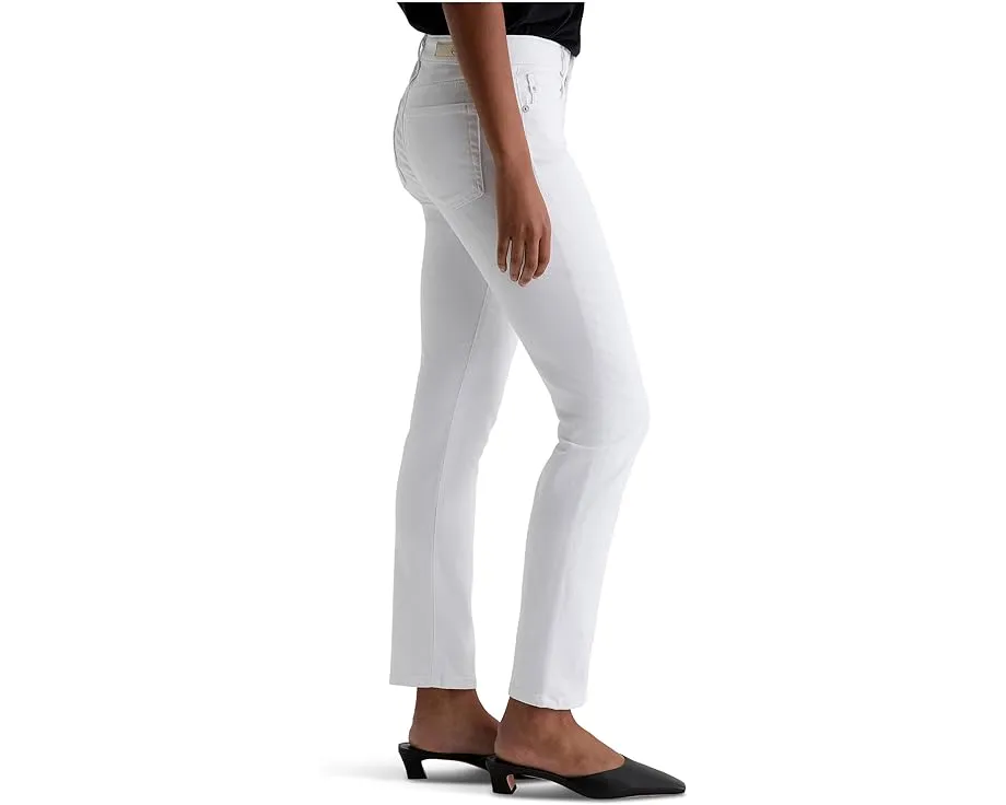 Джинсы Mari Mid-Rise Slim Straight из мягкого стрейч-денима белого цвета AG Jeans