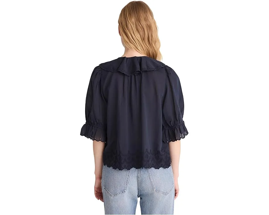 Блузка Madewell Ruffled Puff-Sleeve Top с рюшами и пышными рукавами