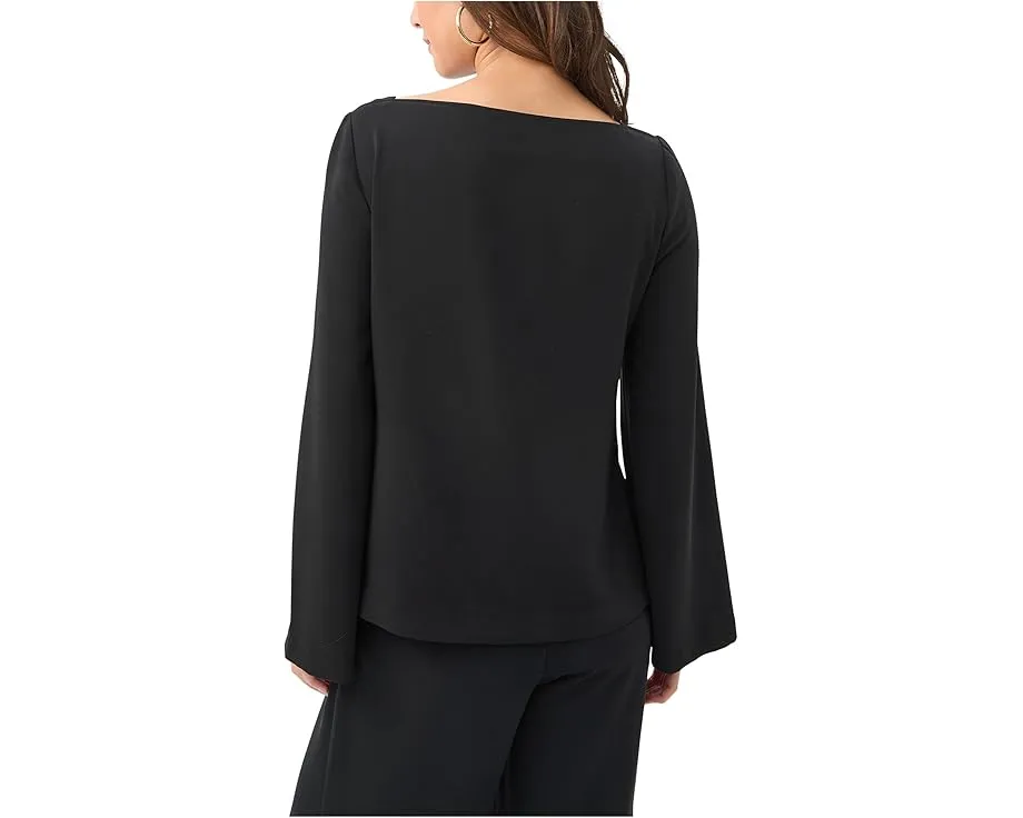 Топ Trina Turk Sarese с высоким воротником лодочкой и длинными рукавами