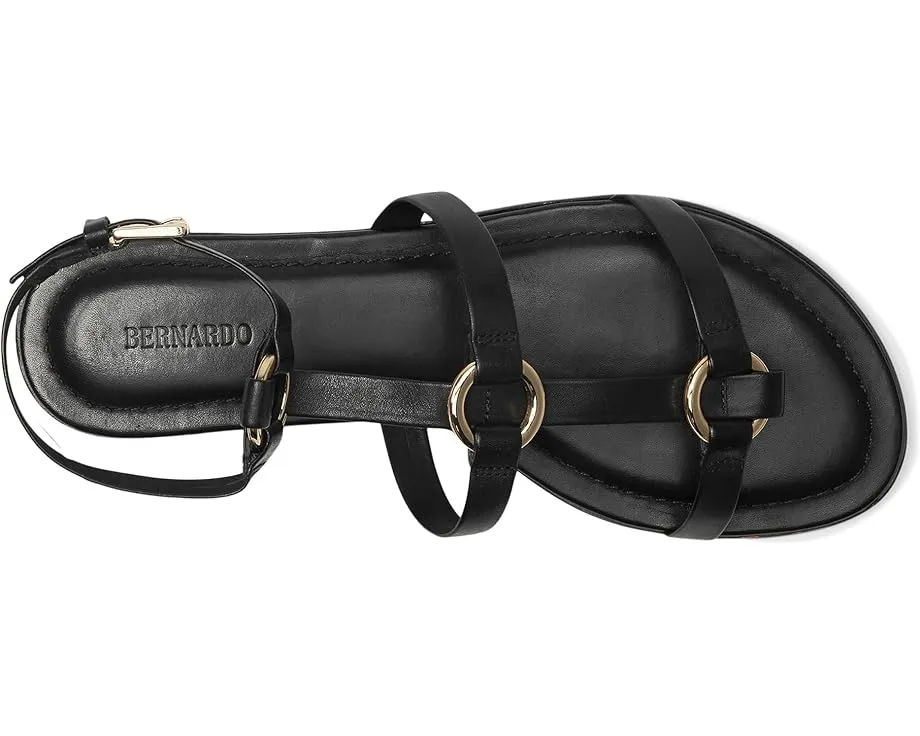 Сандалии Bernardo Hera без каблука Т-образные с миндалевидным носком и регулируемой пряжкой