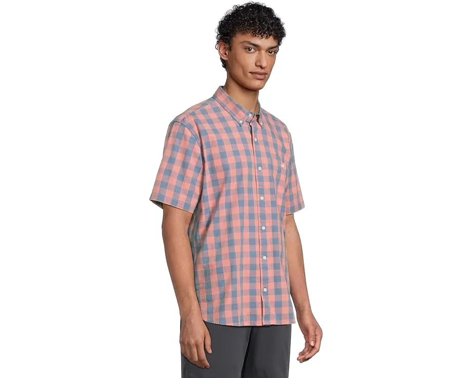 Рубашка L.L.Bean Comfort Stretch Chambray в клетку с коротким рукавом