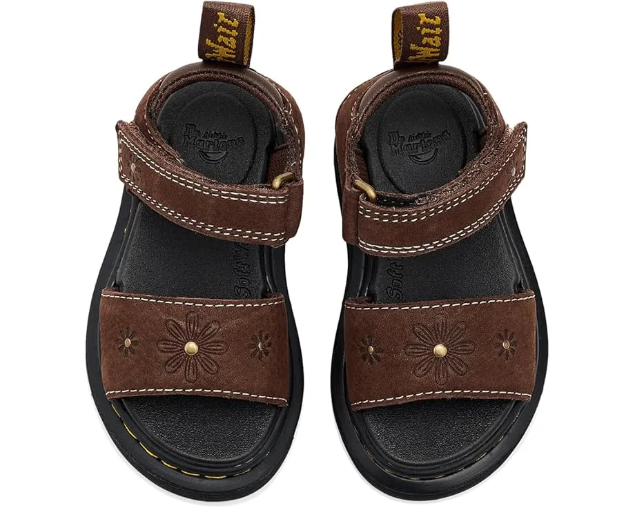 Сандалии Dr. Martens Marlowe Flower T для малышей с тиснением и пряжками