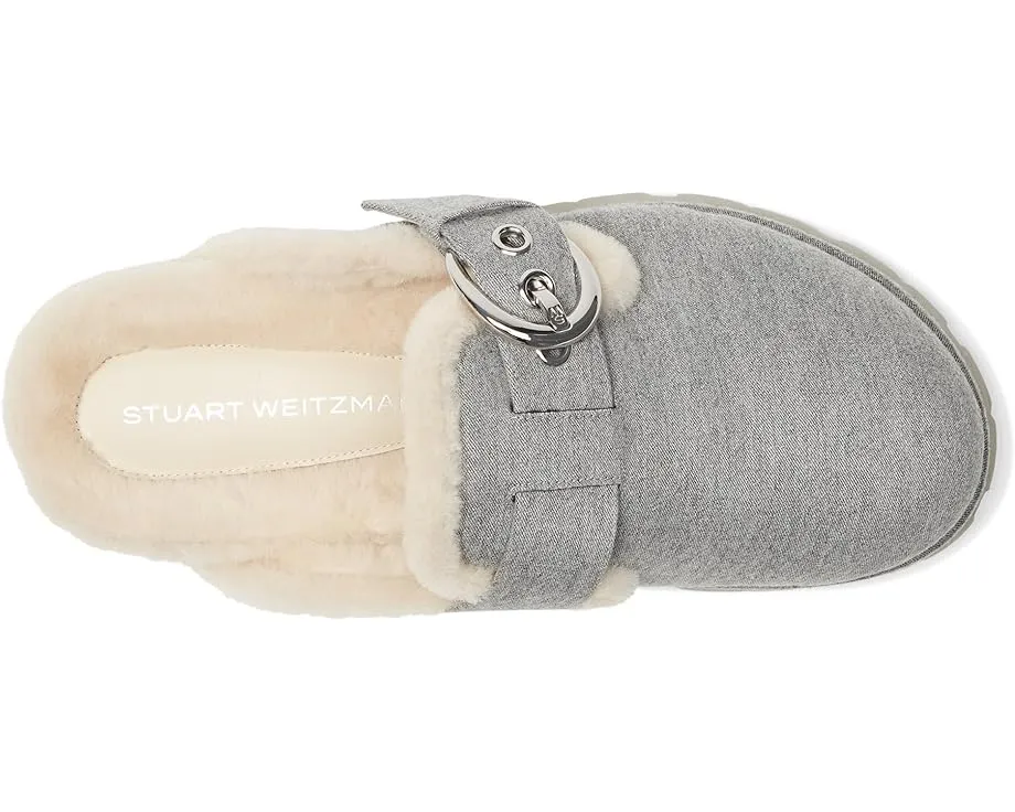 Stuart Weitzman Мюли Chrystie из овчины с большой пряжкой