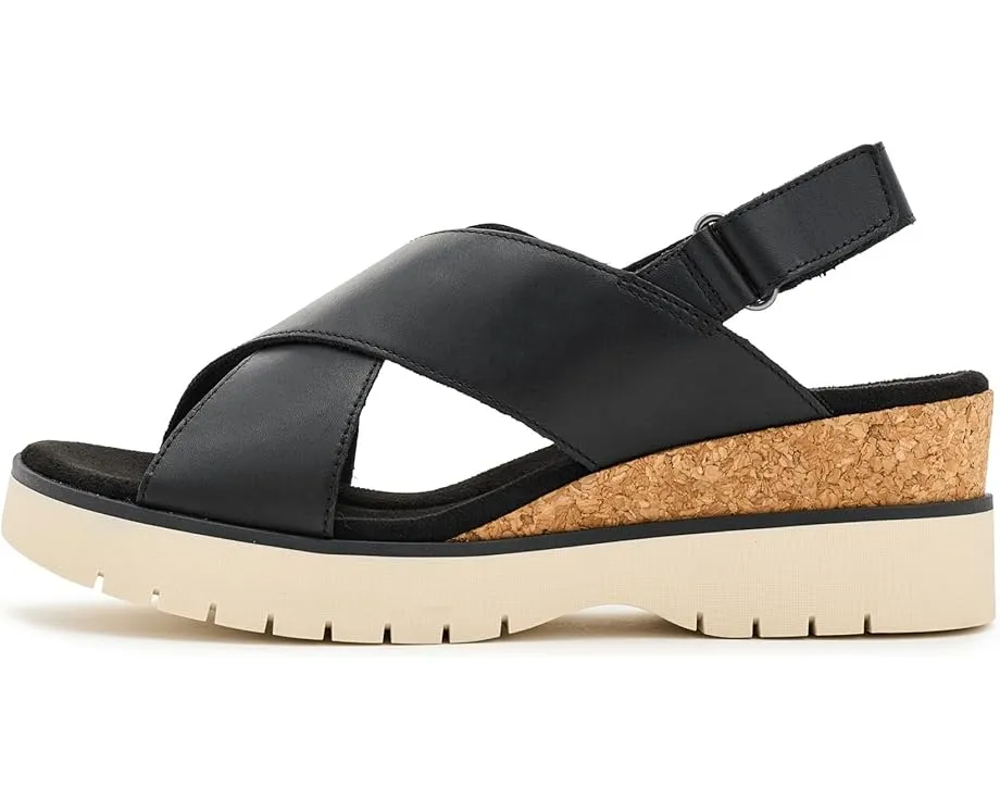 Сандалии Diaz Cross Clarks на среднем клине с мягкой кожей и регулируемым задним ремешком