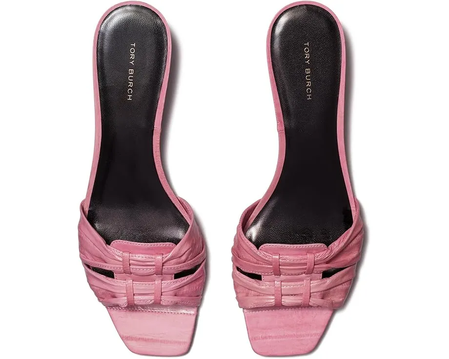 Босоножки Tory Burch 35 mm Ruched с квадратным носком и каблуком котенка