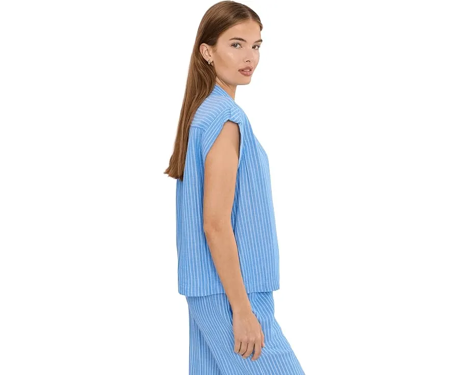 Полосатая рубашка Petite Striped Gauze Resort от NIC+ZOE из хлопка
