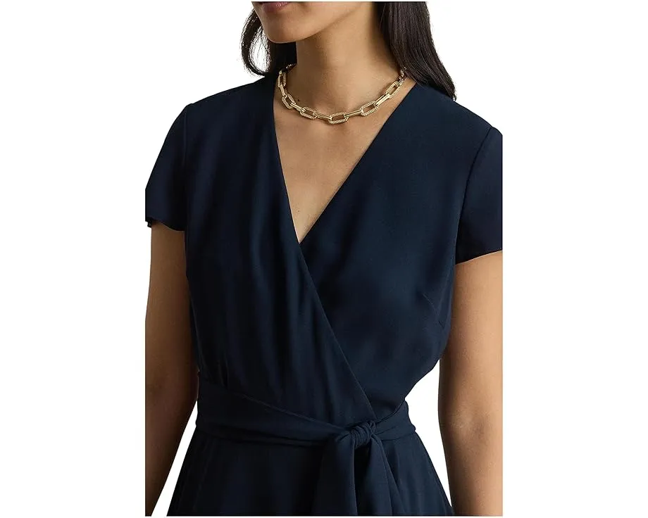 Платье Belted Georgette Surplice с запахом и поясом Lauren Ralph Lauren