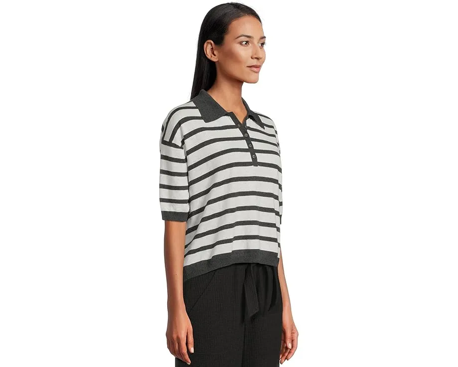 Свитер Lilla P с пониженной линией плеча и воротником-поло