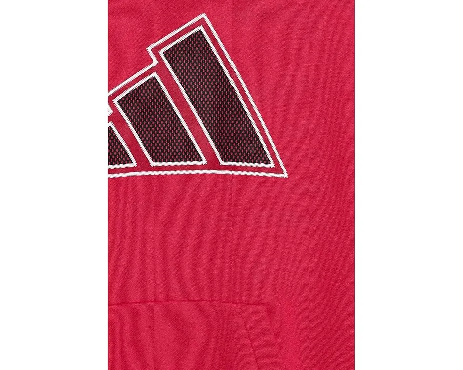 Adidas Mesh 3 Bar Fleece Hooded Pullover для детей с капюшоном