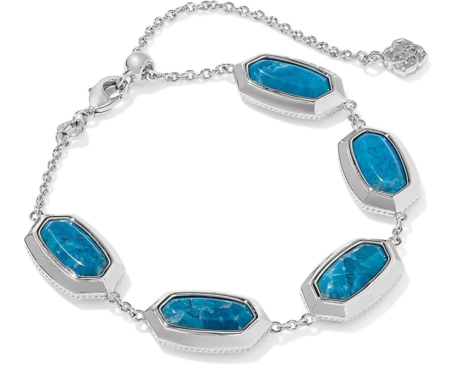 Браслет Elaina Bezel Delicate Chain с камнями из перламутра от Kendra Scott