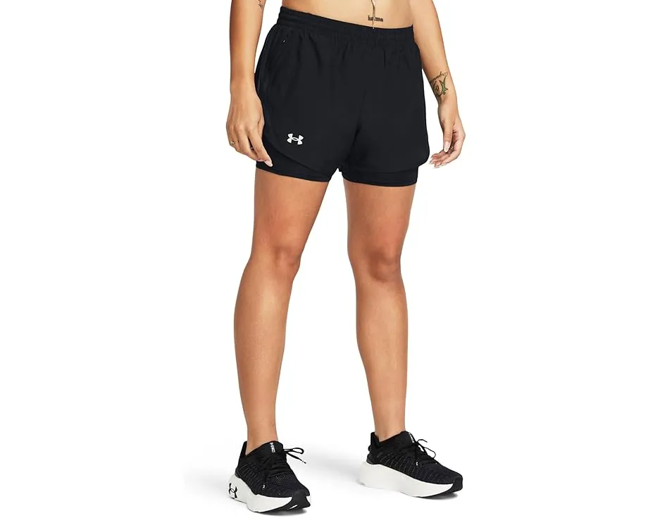 Шорты Under Armour Fly By 2 в 1 со встроенными компрессионными шортами и сетчатыми вставками