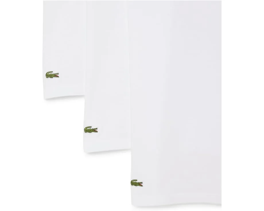 Три майки Lacoste Slim Fit из 100% хлопка с круглым вырезом и фирменным крокодилом