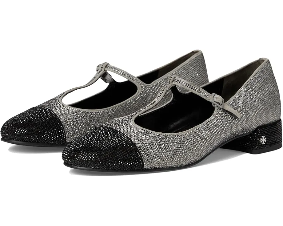 Балетки Cap-Toe T-Strap с каблуком 25 мм и стразами Tory Burch