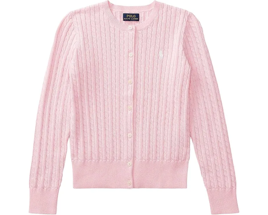 Кардиган Polo Ralph Lauren Kids из хлопка с рельефным узором для старших детей