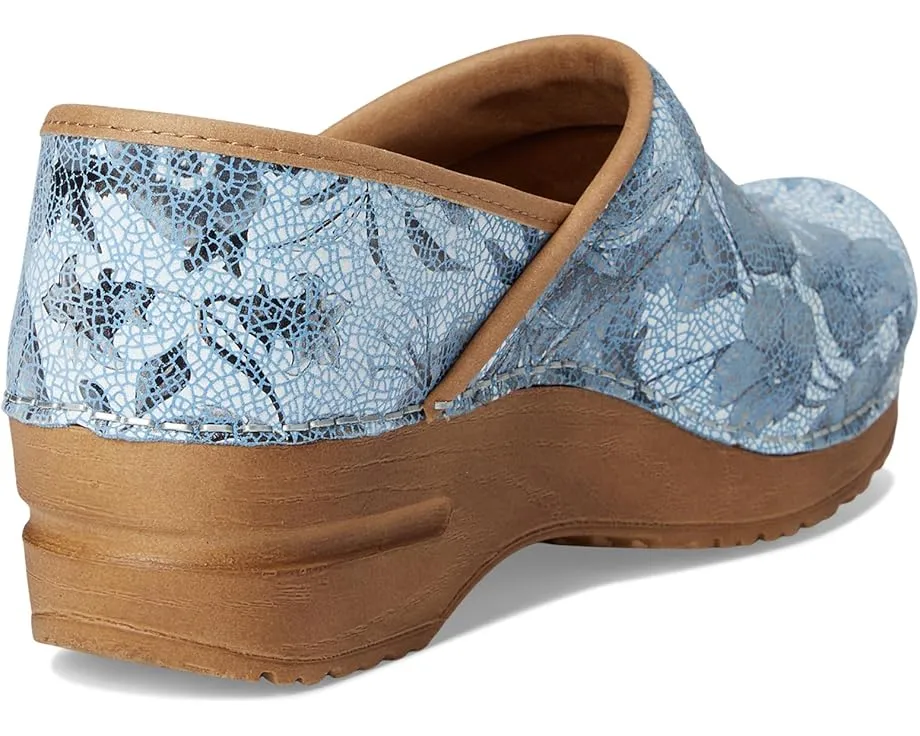 Туфли Sanita Plume на каблуке с цветочным принтом и анатомической стелькой