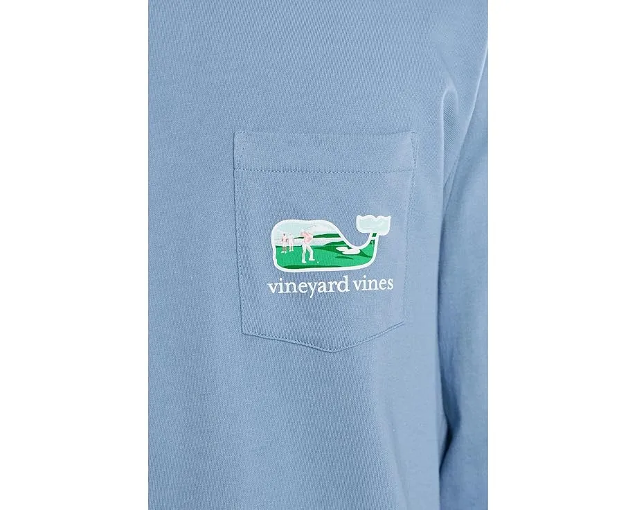 Длинная футболка Vineyard Vines с китом для гольфа и карманом