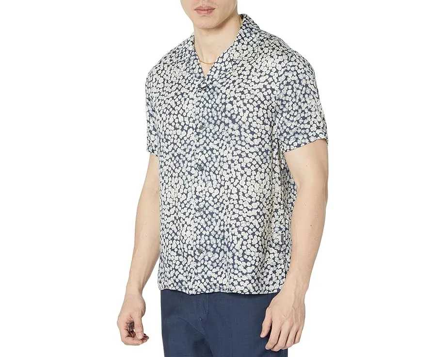 Короткая рубашка John Varvatos Danny с принтом и свободным кроем