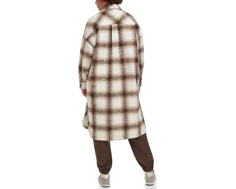 Levi's удлиненная рубашка-куртка Long Length Wool Blend в клетку
