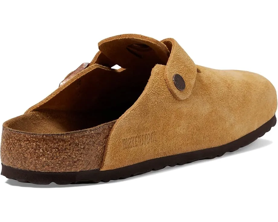 Биркеншток Boston классические клоги из замши с пробковой стелькой