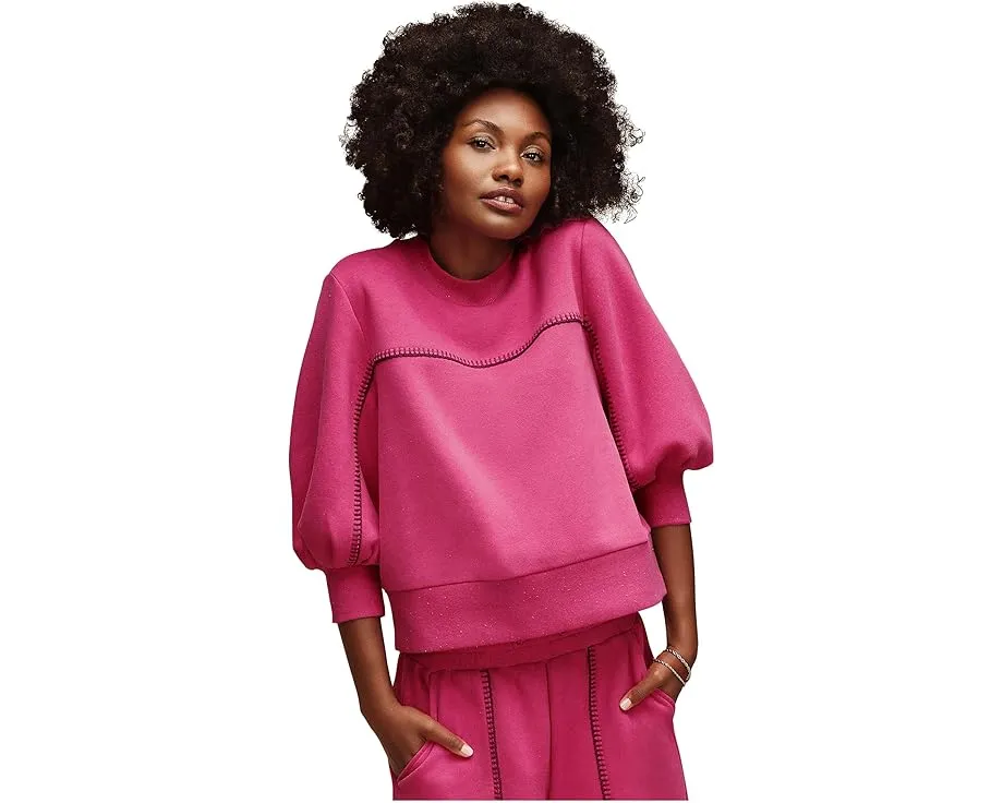 Топ Classic Puff Sleeve Top с объемными рукавами и отделкой контрастной строчкой