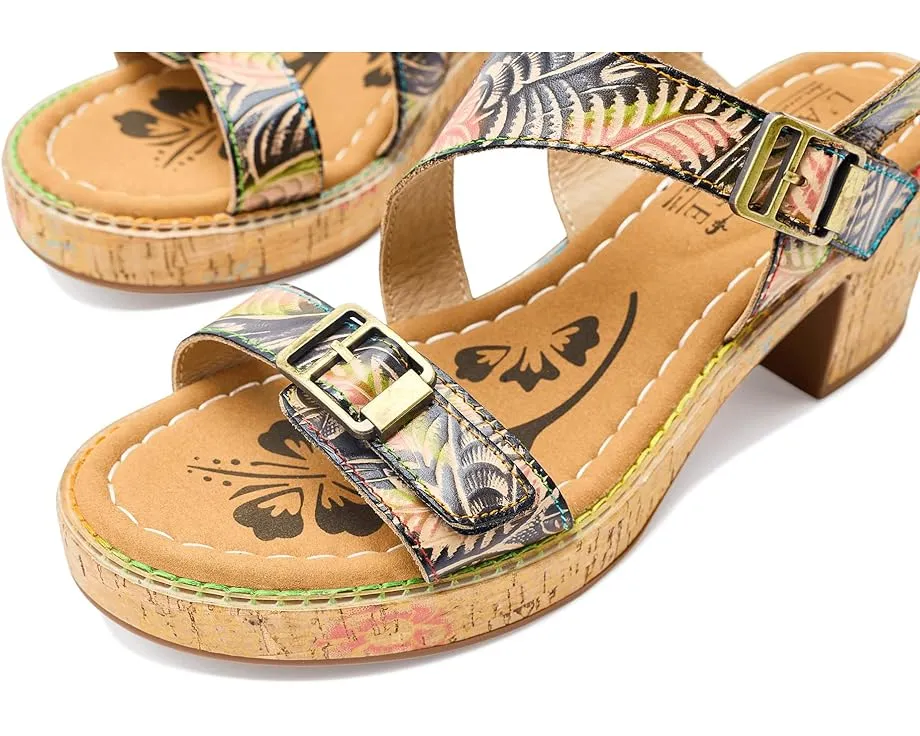 Сандалии Jess от L'Artiste by Spring Step с ручной росписью и пробковым каблуком