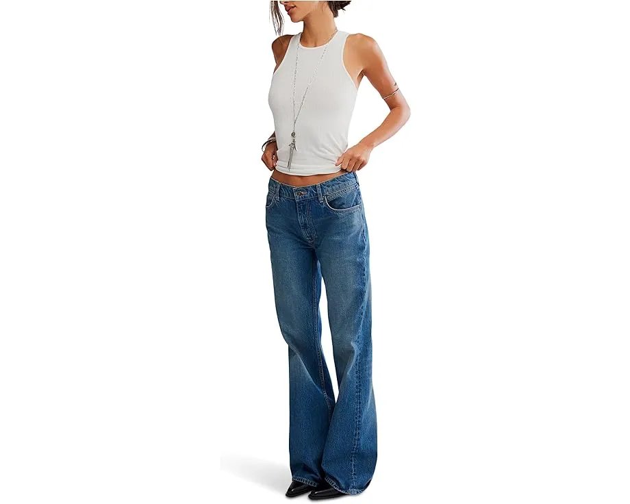 Free People West Coast Relaxed Jean расслабленные джинсы с прямой штаниной