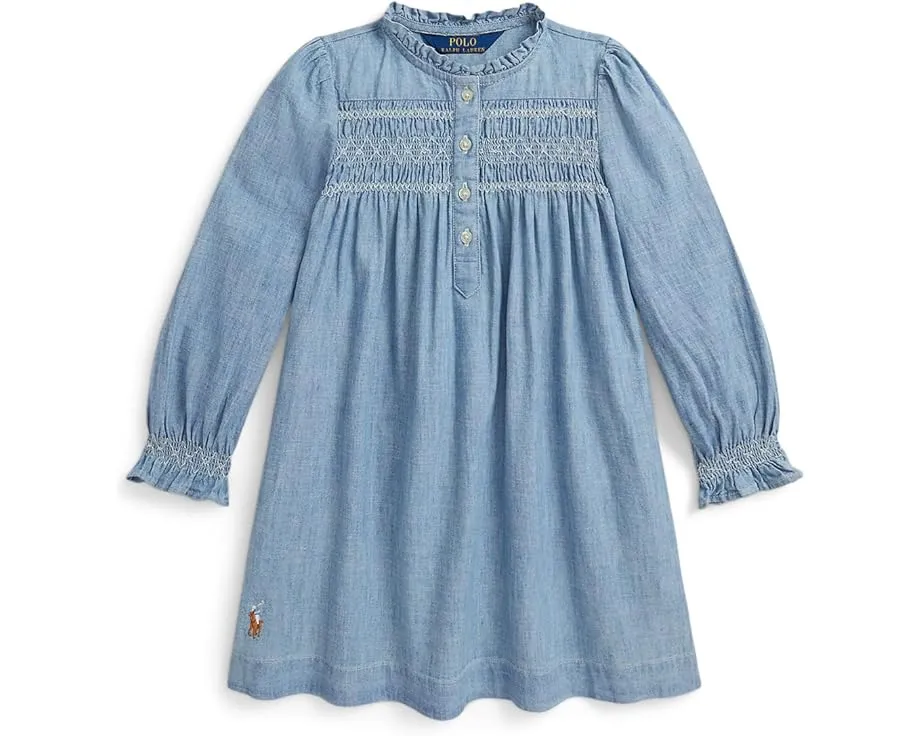 Сарафан Polo Ralph Lauren индиго с мелкой сборкой для малышей