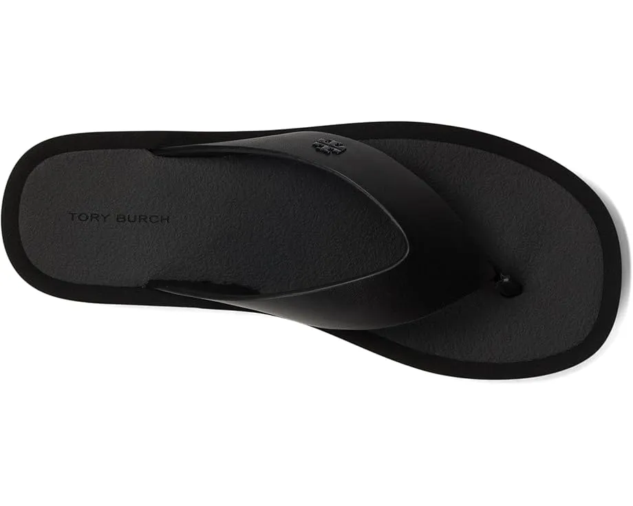 Кожаные шлепанцы Leather Platform Flip Flop от Tory Burch на платформе