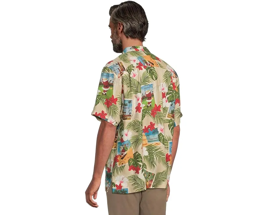 Рубашка Tommy Bahama Santas Day Off из шелка с праздничным принтом
