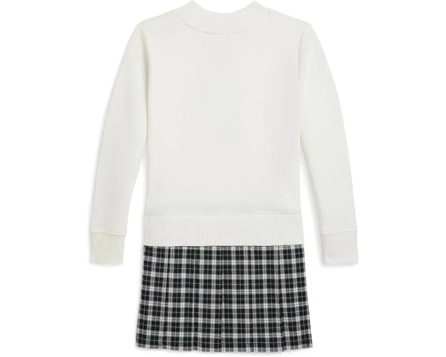 Платье-толстовка для девочки Polo Ralph Lauren Kids из флиса с нашивкой Letterman